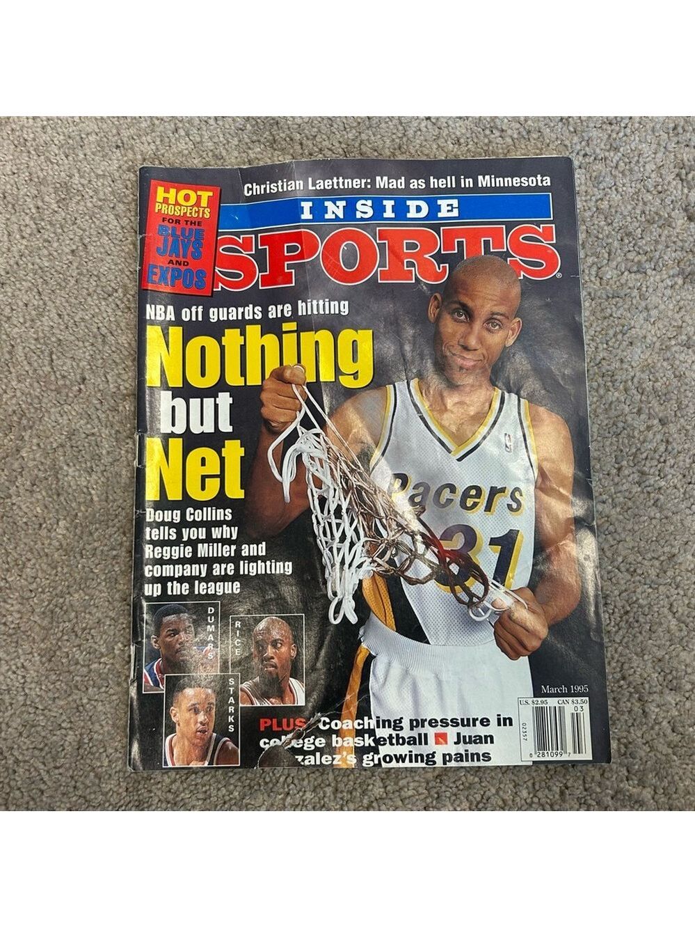 vintage "Inside Sports" magazine March 1995 Indiana Pacers star Reggie Miller